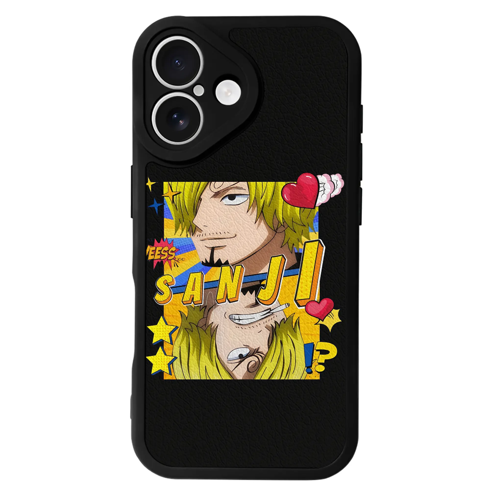 ワンピース グッズ ヴィンスモーク・サンジ - IPhone 16シリーズ対応 ・ シリコンスマホケース ・ レザー調 ・ 高精度フィット ・ 耐衝撃 ・ ワイヤレス充電対応 ・ 精密カット